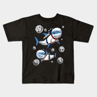 Shark Space Astronaut Kids T-Shirt